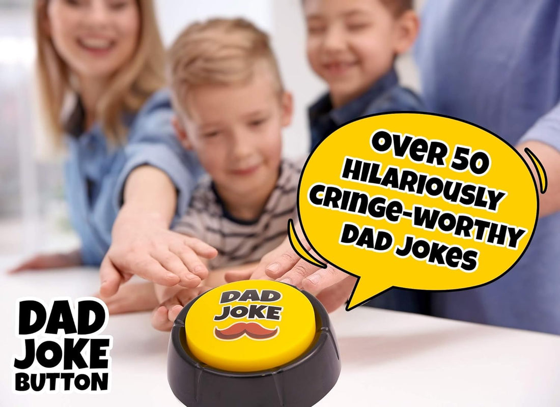 Dad Joke Button | A Gift for Fathers with 50+ Funny Dad Jokes | Novelty Talking Button Present