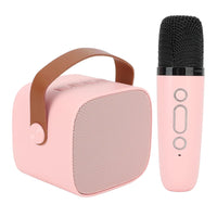 Jeanoko Mini Karaoke Machine, HD Stereo Sound Kids Portable Bluetooth Speaker Machine Stable Transfer Long Battery Life Instant Pairing for Speech(Pink)