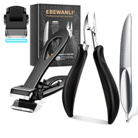 EBEWANLI Toenail Clippers for Thick Nails or Ingrown Toenails, 17mm Extra Large Opening Straight Nail Clipper & Ingrown Toenail Clippers, Heavy Duty Toenail Clippers for Seniors, Adult, Men, Women