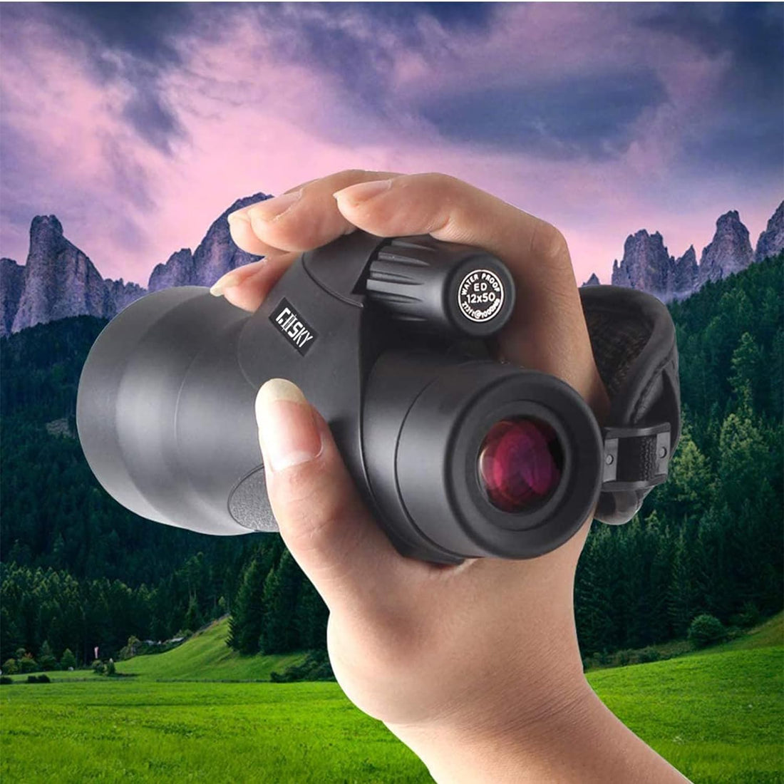 Gosky 12x50 ED Glass Monocular- Ultra HD Multi-Coated Waterproof Monocular Telescope-BAK4 Prism for Wildlife Bird Watching Hunting Camping Travelling Wildlife Secenery