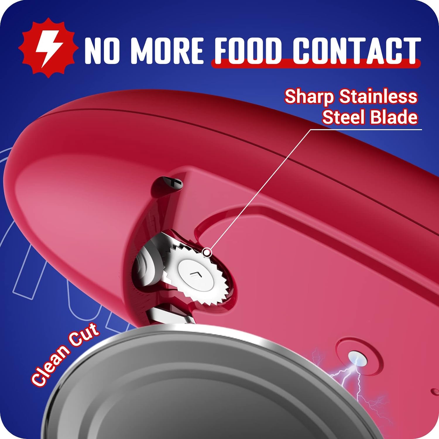 Electric Can Opener, Hand Free Can Opener Easy Open Any Can Sizes with Smooth Edge, Food-Safe Portable Battery Operated Electric Can Openers, Kitchen Gadget Gift for Kitchen, Seniors, Chef, Arthritis
