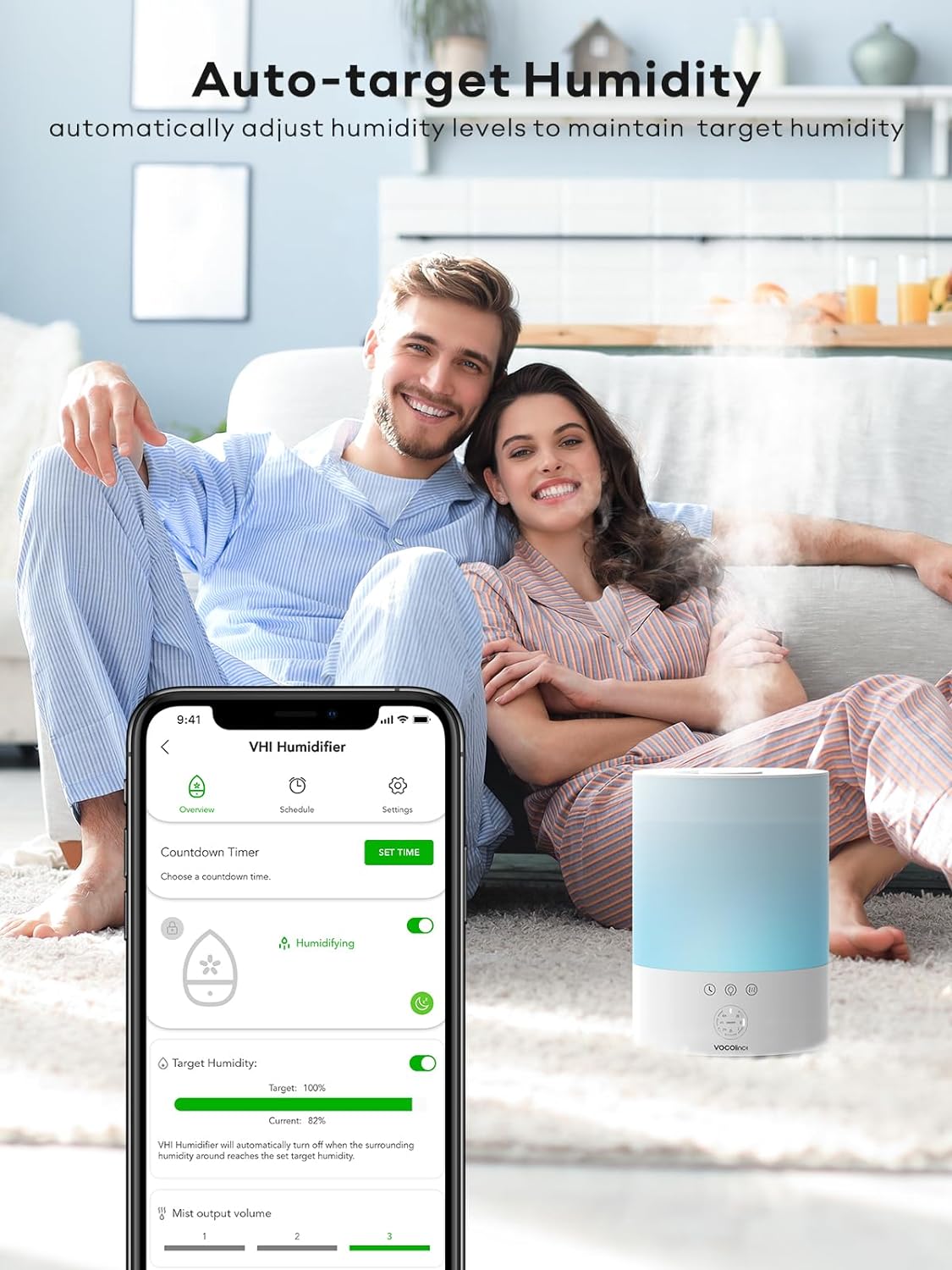 VOCOlinc 2.5L Smart Cool Mist Humidifiers，ork with Apple HomeKit Home, Alexa, Google