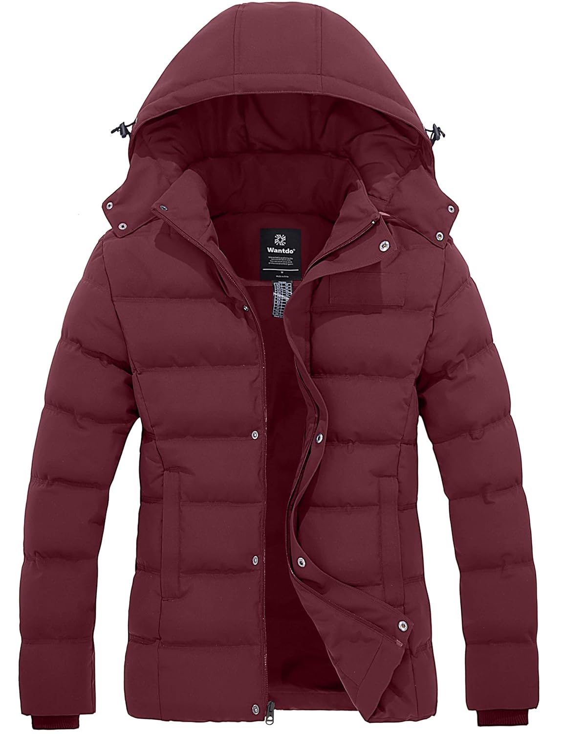 Wantdo Women's Thicken Parka Coat Winter Warm Puffer Jacket Burgundy XXL