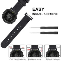 Fintie for Suunto Core Watch Band, Woven Nylon Sport Strap with Metal Buckle for Suunto Core Smart Watch, Black