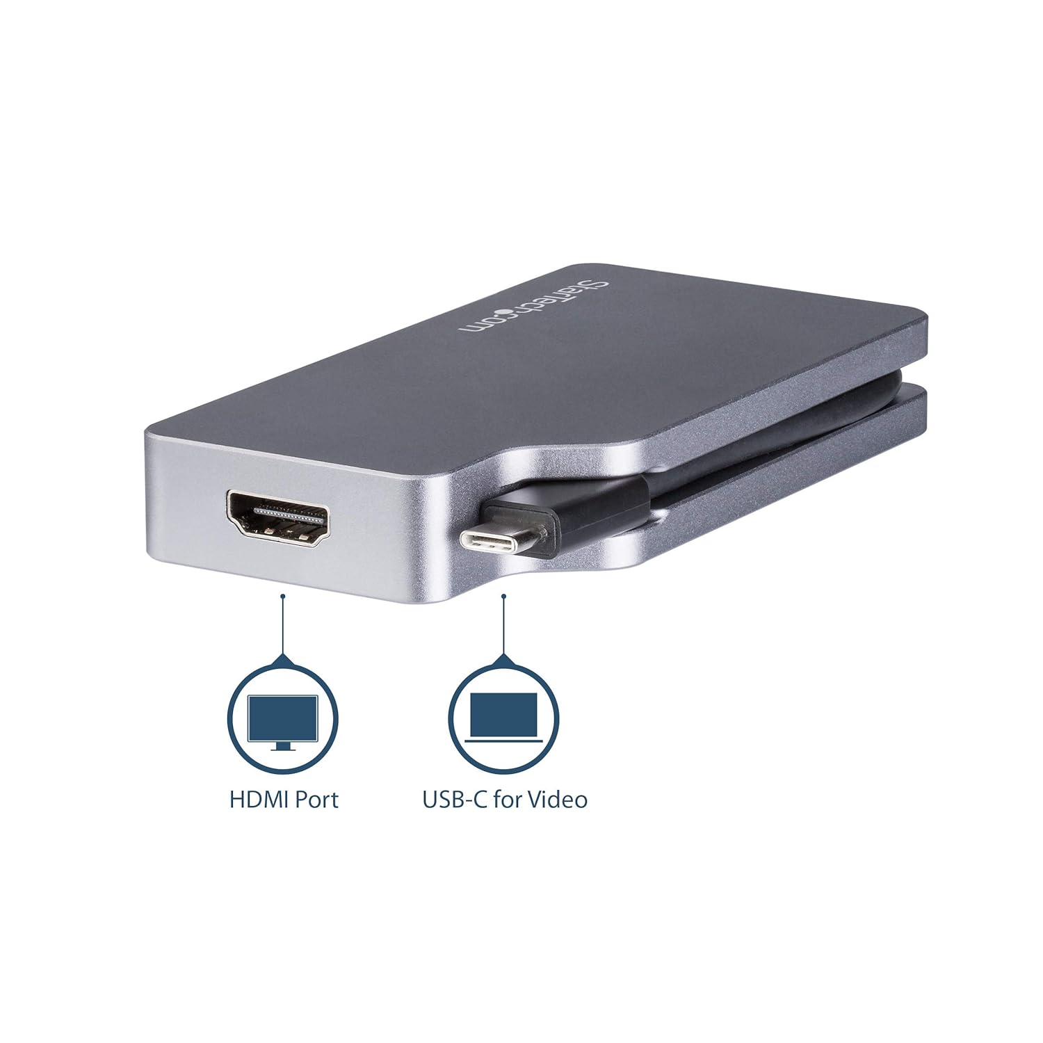 StarTech.com USB C Multiport Video Adapter - Space Gray - USB C to VGA/DVI / HDMI/mDP - 4K USB C Adapter - USB C to HDMI Adapter