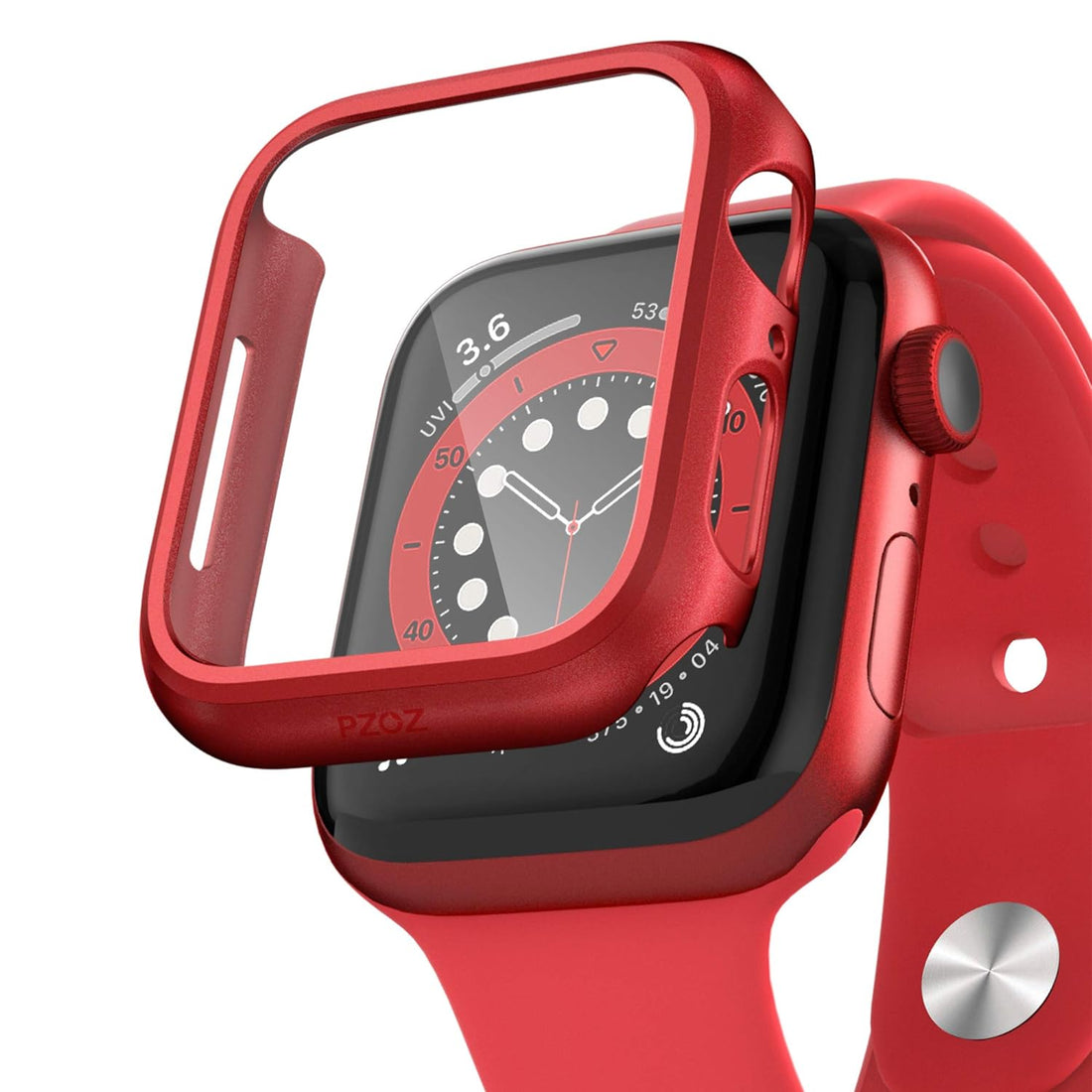 pzoz Compatible Apple Watch Series 6/5 /4 /SE 44mm Case with Screen Protector Accessories Slim Guard Thin Bumper Full Coverage Matte Hard Cover Defense Edge for Women Men New Gen GPS iWatch (Red)