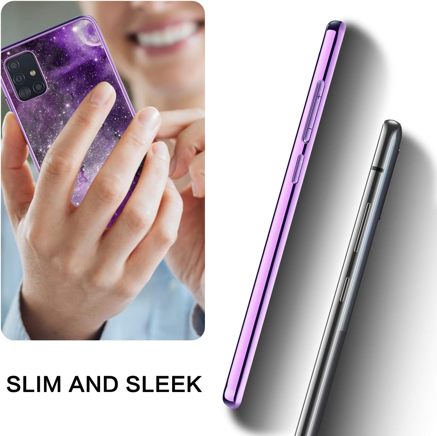 BENTOBEN Samsung A71 5G Case, Slim Fit Glow in The Dark Shockproof Hybrid Hard PC Soft TPU Bumper Anti Scratch Sturdy Non Slip Protective Cover for Samsung Galaxy A71 5G 2020, Nebula