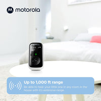Motorola PIP11 Audio Baby Monitor - Night Light, LCD Screen, 1000ft Range, Secure Connection, Two-Way Talk, Room Temp, Lullabies, Portable Parent Unit (Outlet or AAA Rechargeable Batteries Included)