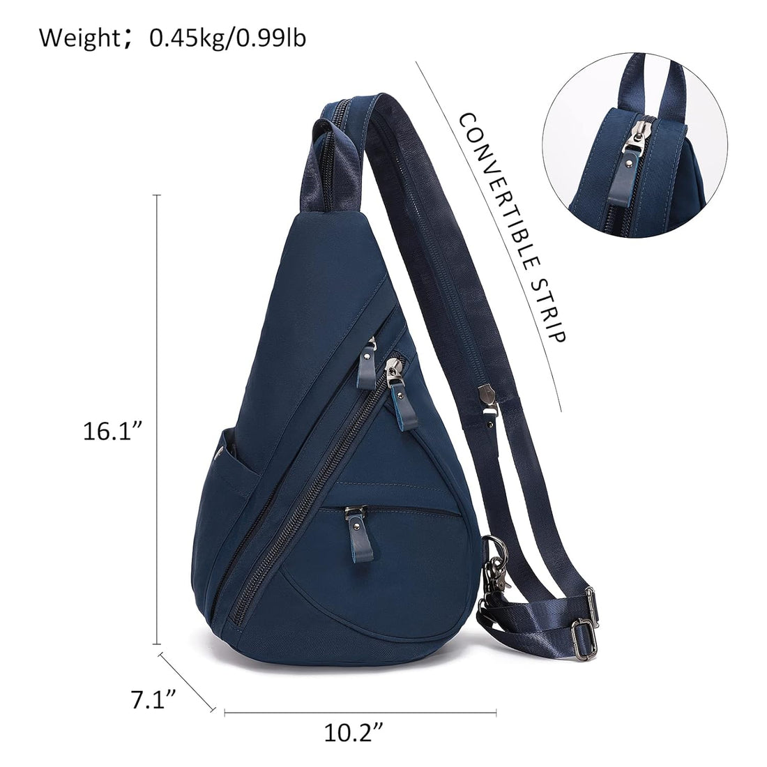 Canvas Sling Bag - Small Crossbody Backpack Shoulder Casual Daypack Rucksack for Men Women Outdoor Cycling Hiking Travel (6881-1-Navy)