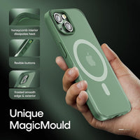 TAURI Magnetic Case for iPhone 13 [Military Grade Drop Protection], Translucent Matte Slim Shockproof Phone Lanyard Case iPhone 13 Mag-Safe Case 6.1”-Green