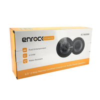 EnrockMarine EC1865BM 6.5" 2-Way Marine Certified Coaxial Car/Boat Audio Stereo Speakers (Pair)