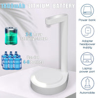 LED Bedside Water Dispenser,Desktop Water Bottle Dispenser,New Upgrade LED Light and Touch Buttons, Portable 5 Gallon Water Dispenser,with 7 Levels Pumping and Light,Suitable for Home, Office