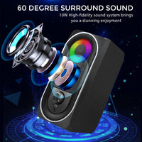 Computer Speakers, 2.0 Stereo Volume Control with RGB Light USB Powered Gaming Speakers for PC/Laptops/Desktops/Phone/Ipad/Game Machine (5Wx2)