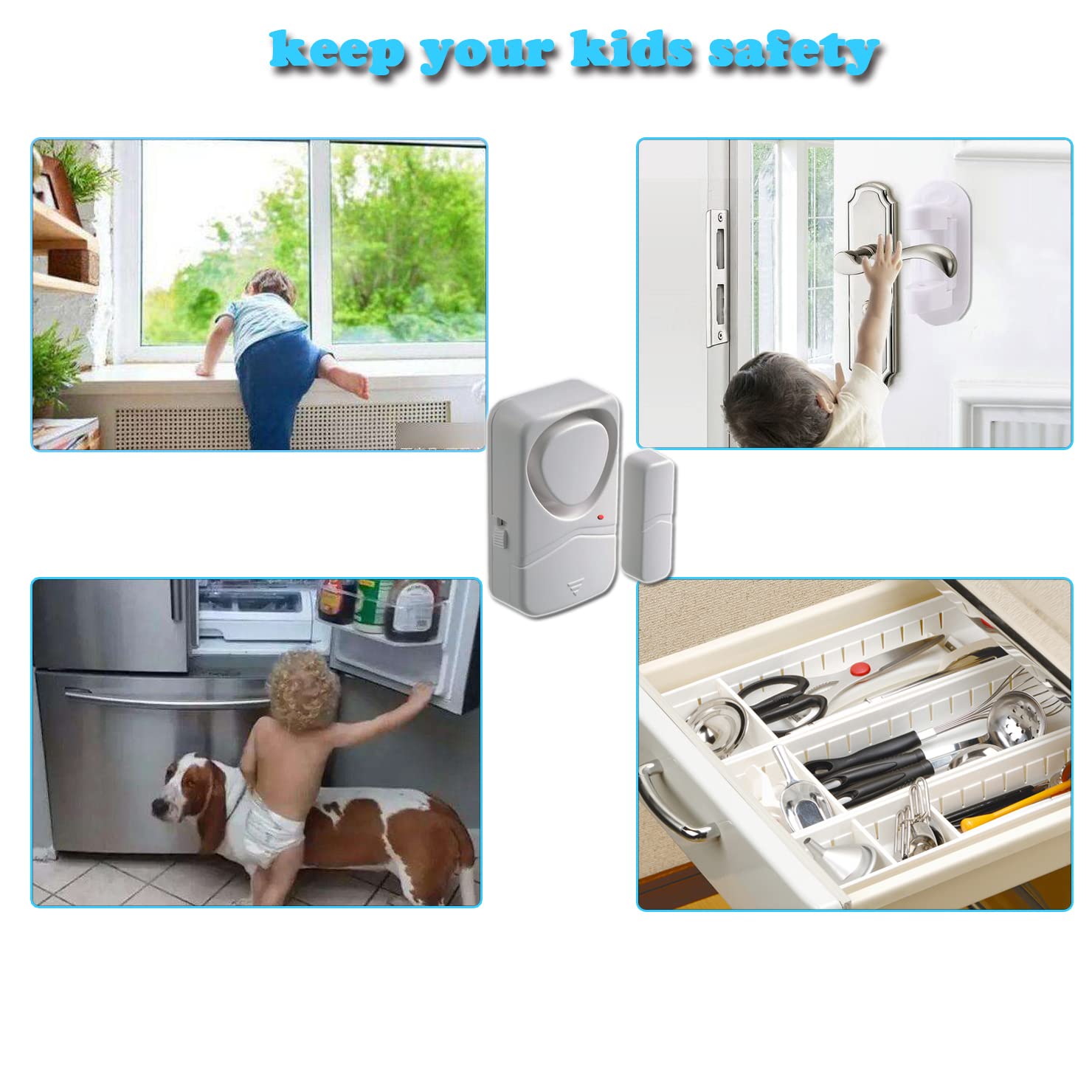 Door alarm for Home, Door Sensor, Window Alarm, Pool Door Alarm for Kids (6)