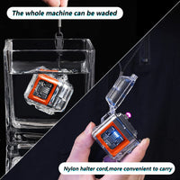 Flameless Electric Lighter Waterproof & Windproof Electric Arc Lighter Plasma Lighter USB Rechargeable Lighter Clear Double Arc Lighter with Power Display Suitable for Travel, Camping (Orange)