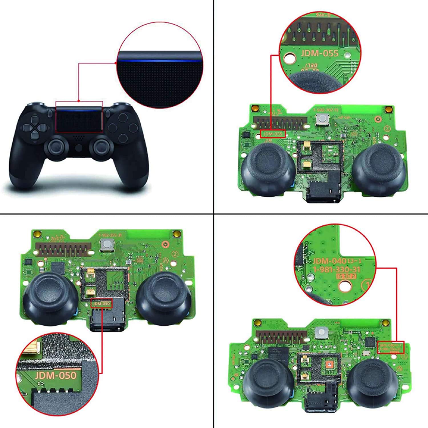 eXtremeRate The Great Wave Decade Tournament Controller (DTC) Upgrade Kit for PS4 Controller JDM-040/050/055, Upgrade Board & Ergonomic Shell & Back Buttons & Trigger Stops - Controller NOT Included