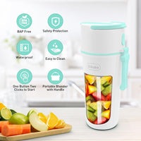 Portable Blender, MBANKO Mini Juice Blender For Shakes and Smoothies, Personal Blender USB Rechargeable, Fresh Juice Blender With 8 Blades White