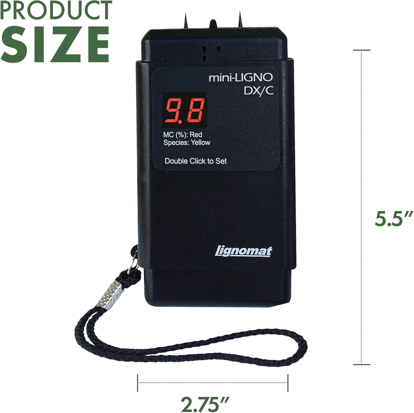 Mini-Ligno DX/C Wood Moisture Meter Accurate Moisture – Side View