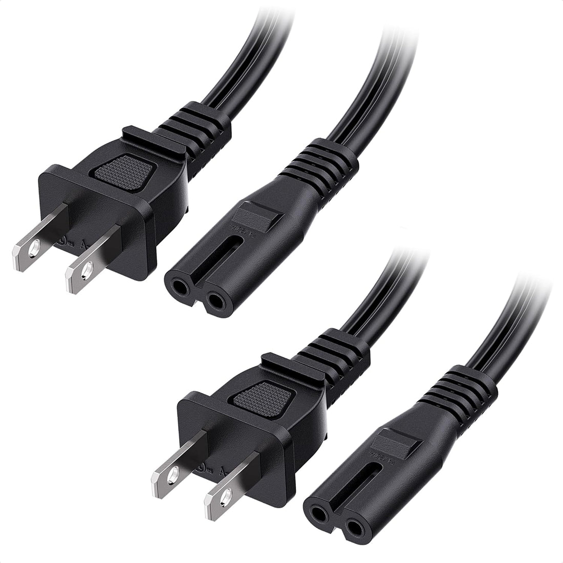 [UL Listed] Cable Matters 2-Pack 2-Slot Power Cord 15 Feet (NEMA 1-15P to IEC C7)