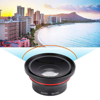 37mm 0.39X Professional HD Wide Angle Lens with Macro Lens and 37mm Phone Clip for Camcorder DSLR Camera