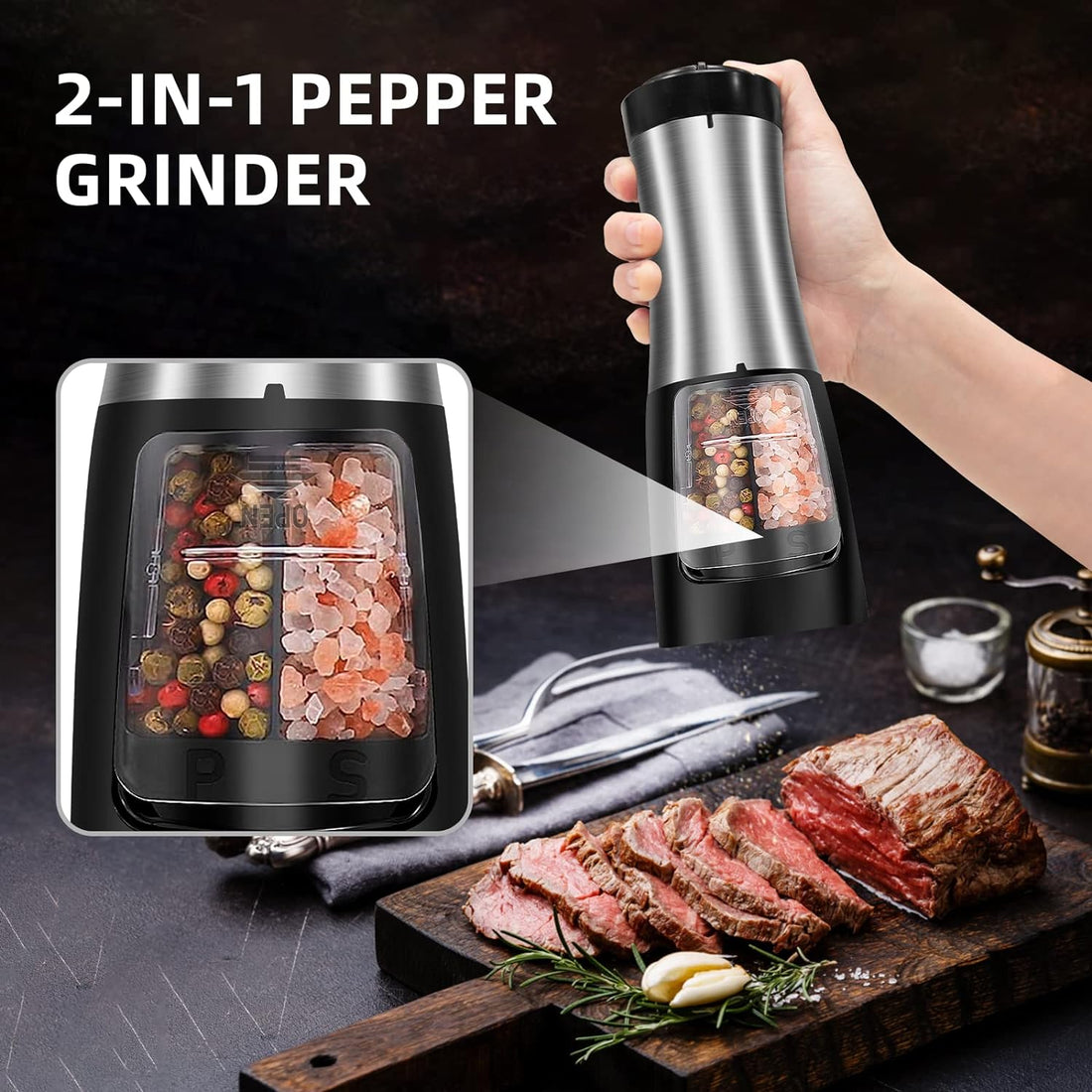 2in1 Salt and Pepper Grinder