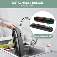 Food Vacuum Sealer Machine, Rechargeable Vacuum Sealer for Food, Portable & Airtight with 10 Vacuum Seal Bags Built-in Cutter, for Sous Vide Food Storage Jars for Kitchen Camping Fishing Picnic