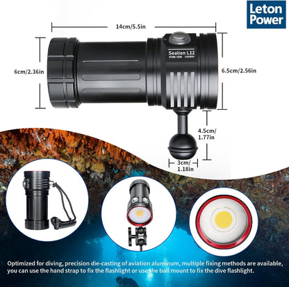 Diving Flashlight: L12 8000Lumens Dive Light – Packaging