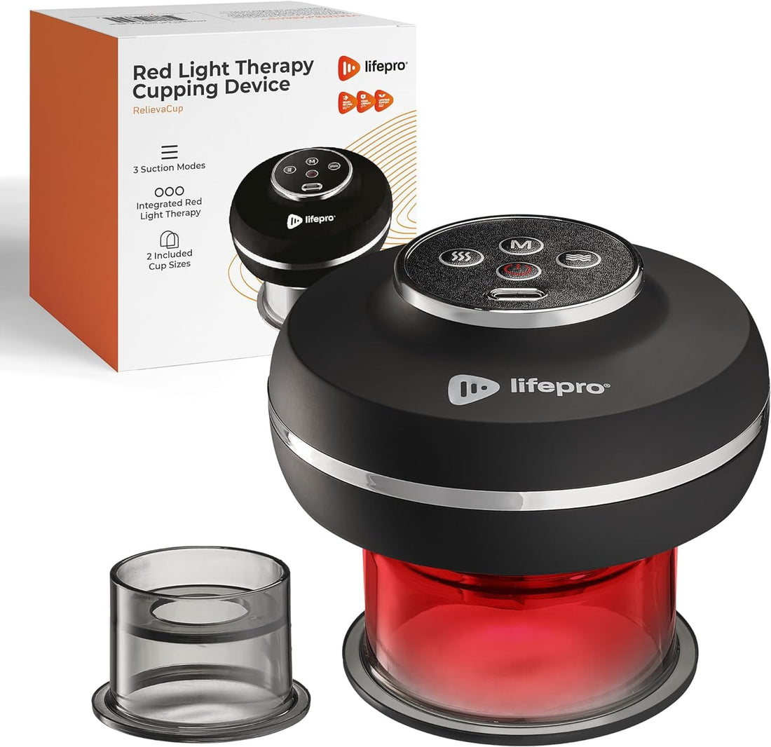 LifePro 4-in-1 Smart Cupping Red Light Therapy Massager- Portable Cupping Therapy - Rechargeable Cupping Therapy Device