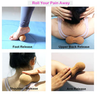 Rreadean Cork Peanut Massage Tool for Rigger Point Therapy, Back Pain, Yoga & Posture Improvement