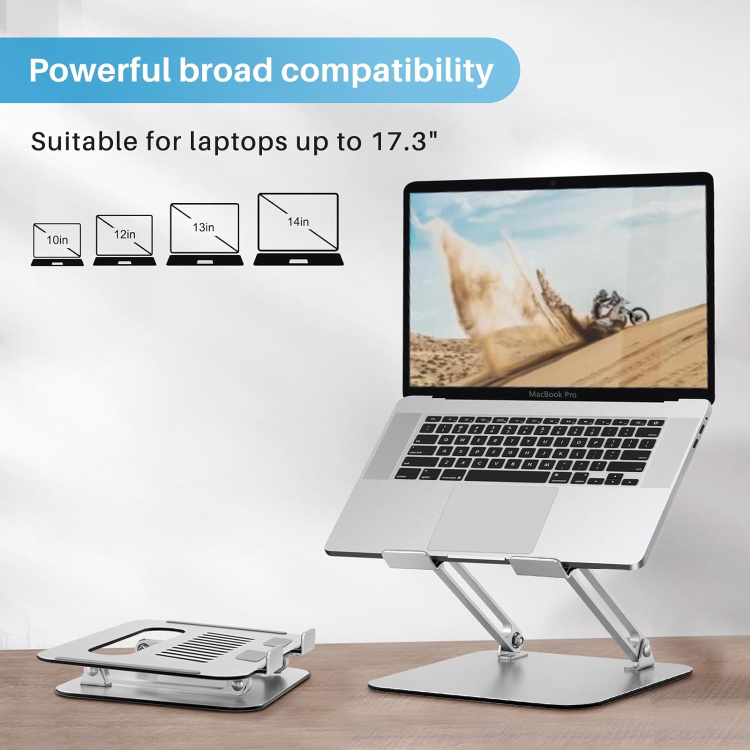 Fccabin Laptop Stand, Laptop Holder, Multi-Angle Stand with Heat-Vent, Adjustable Notebook Stand for Laptop