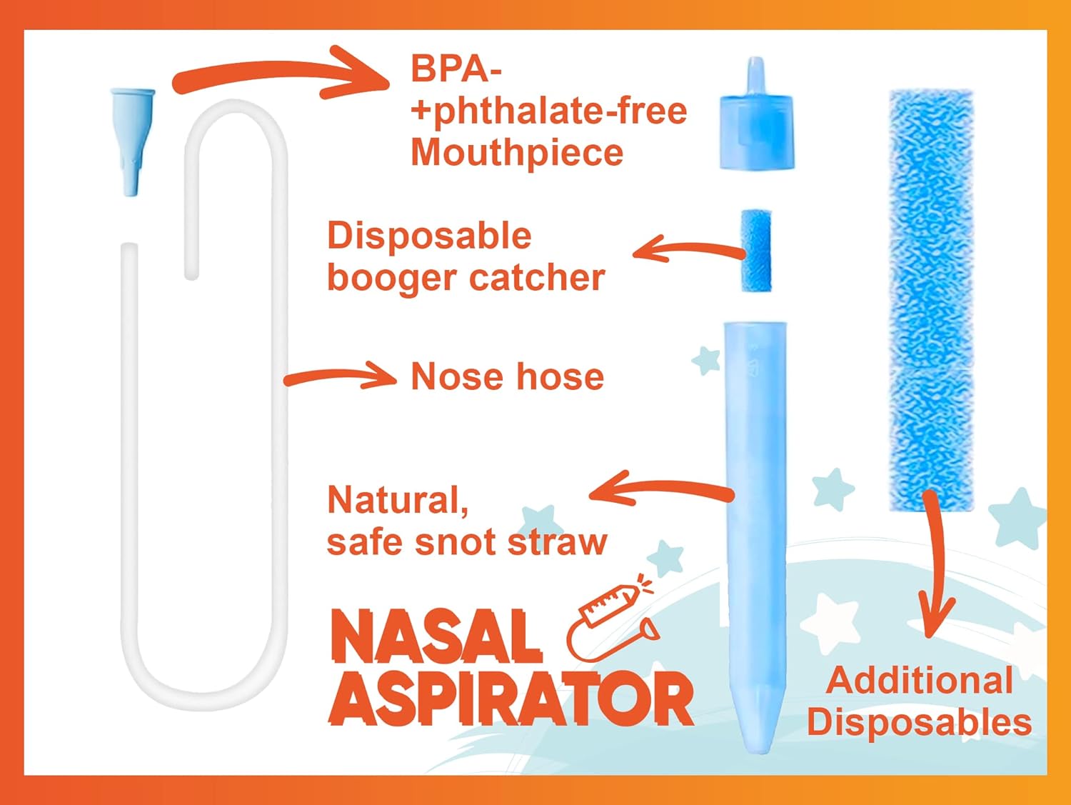 Knoxzy Baby Nasal Aspirator with 9 Extra Hygiene Filters