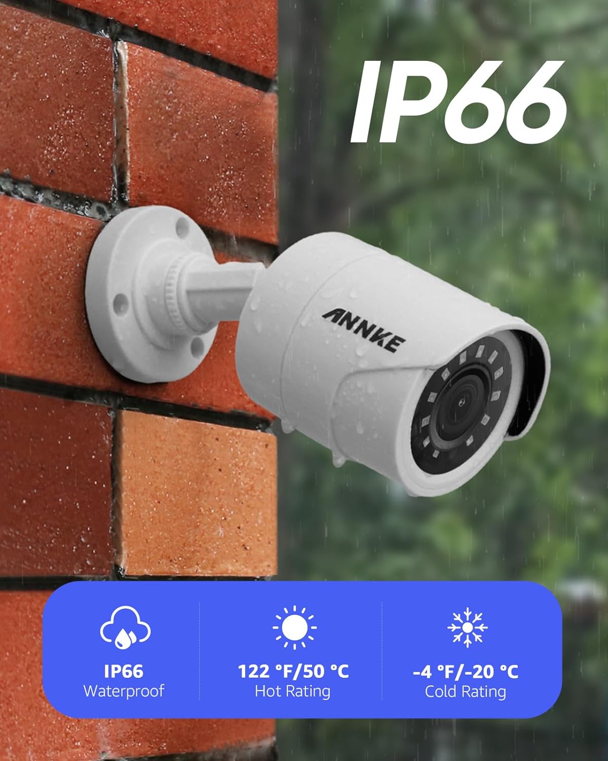 ANNKE 1080P CCTV Home Surveillance Bullet Camera, Security Camera with IP66 Weatherproof and Dustproof for Outdoor Use