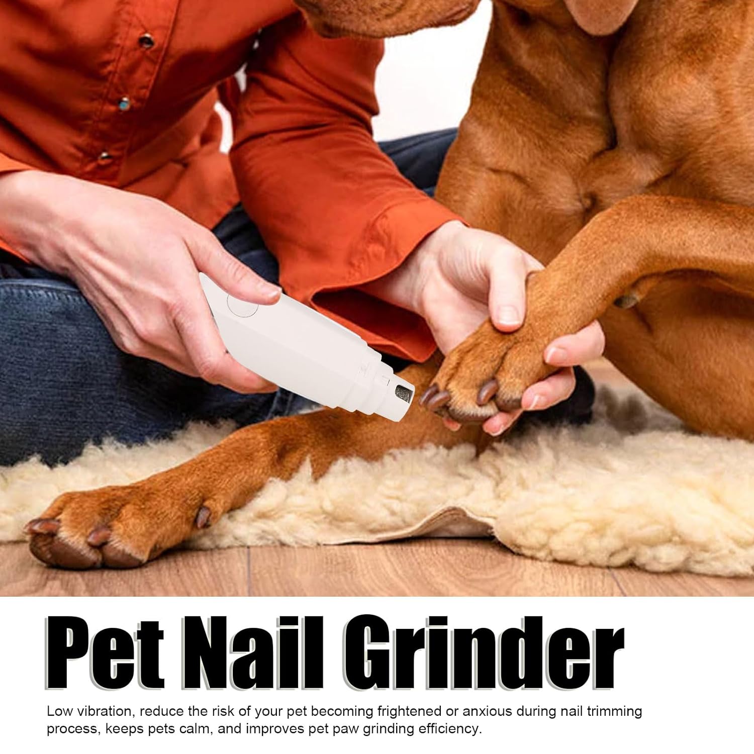 Alomejor Rechargeable Pet Nail Grinder, Electric Dog Cat Nail Trimmer with 2 Speeds Painless Paws Grooming Device