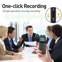 16GB Digital Voice Recorder Voice Activated Recorder for Lectures Meetings Audio Recorder with Noise Reduction Recording Device External Microphone and Line in Recording A-B Repeat MP3 Speaker