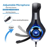 BlueFire Professional 3.5mm PS4 Gaming Headset Headphone with Mic and LED Lights for Playstation 4, Xbox one,Laptop, Computer (Blue)