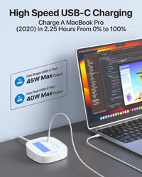 SooPii 65W Multi USB C Charger, 6 Ports USB Charging Station with LCD Display, Type C Charger with Two USB-C PD/PPS Ports Fast Charge Compatible for USB C MacBook, Laptop