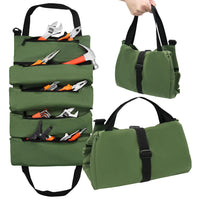 GardenJoy Tool Roll Up Bag, Small Duty Tool Bag Organizer with 5 Tool Pouches, Compact & Lightweight Tool Roll Bag For Mechanic, Electrician, DIY Projrct, Carpenter & Hobbyist