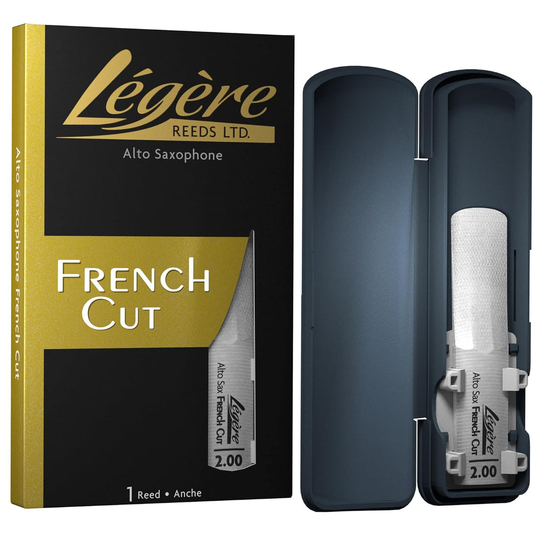 Légère Reeds Premium Synthetic Woodwind Reed, Alto Saxophone, French Cut, Strength 2.00 (ASF2.00)