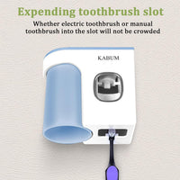 Toothbrush Holders for Bathrooms Toothpaste Dispenser Blue- Cup Automatic Toothpaste Squeezer Wall Mounted, Ideal Bathroom Accessories Organization