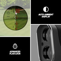 Blue Tees Golf - Series 3 Max with Laser Rangefinder with Slope Switch - 900 Yards Range, Slope Measurement, Magnetic Strip, Ambient Display, Flag Lock with Pulse Vibration, 7X Magnification - Black