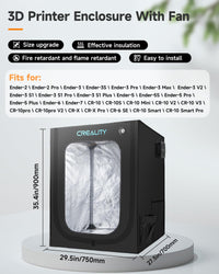 Creality Official 3D Printer Enclosure with Fan,Thermo-Hygrometer,Ventilation, Large Window,Premium Fireproof Dustproof Tent Constant Temperature Cover for Ender 3 Series/Ender 5 Series/CR Series