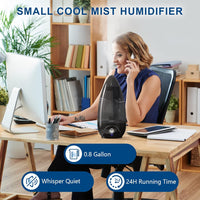 Humidifiers 3L Black Humidifiers For Bedroom Filter Free Plant Humidifier Auto Shut-Off Humidifier with Diffusers 360° Nozzle Desktop Humidifier Quiet Air Humidifier For Home Office Desktop Plants