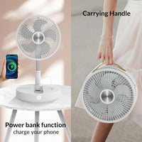 Primevolve 10" Portable Oscillating Fan, Up to 32 Hours Battery Operated Fan with Remote, Foldaway Fan with Adjustable Height, 4 Speeds & Timer, Rechargeable Fan for Bedroom Camping Travel