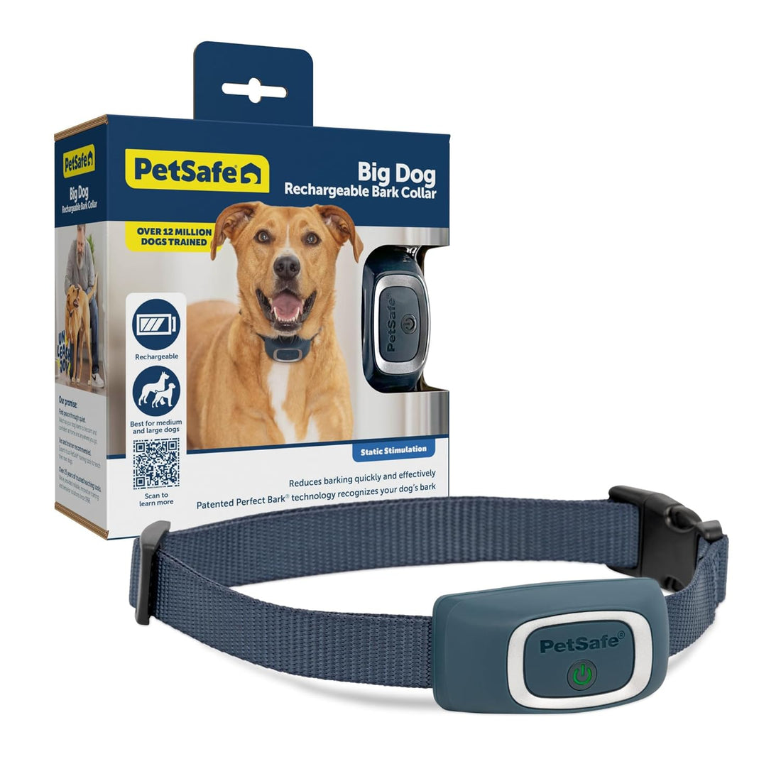 PetSafe Rechargeable Bark Collar, 15 Levels of Automatically Adjusting Static Correction, Rechargeable, Waterproof; Stop Barking and Whining