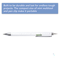 Multitool Construction Pen Gifts and Stocking Stuffers for Men - Engineering Gadget Tools for Electrician, Architect, and Construction Worker - Multi-Use with Pencil, Level Ruler, and Screwdriver