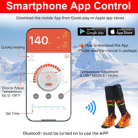 Heated Socks,Upgraded Rechargeable Electric Heated Socks,7.4V 2500mAh Battery Cold Weather Heat Socks for Men Women with APP Remote Control,Outdoor Camping Hiking Skiing Foot Warm Winter Socks - M