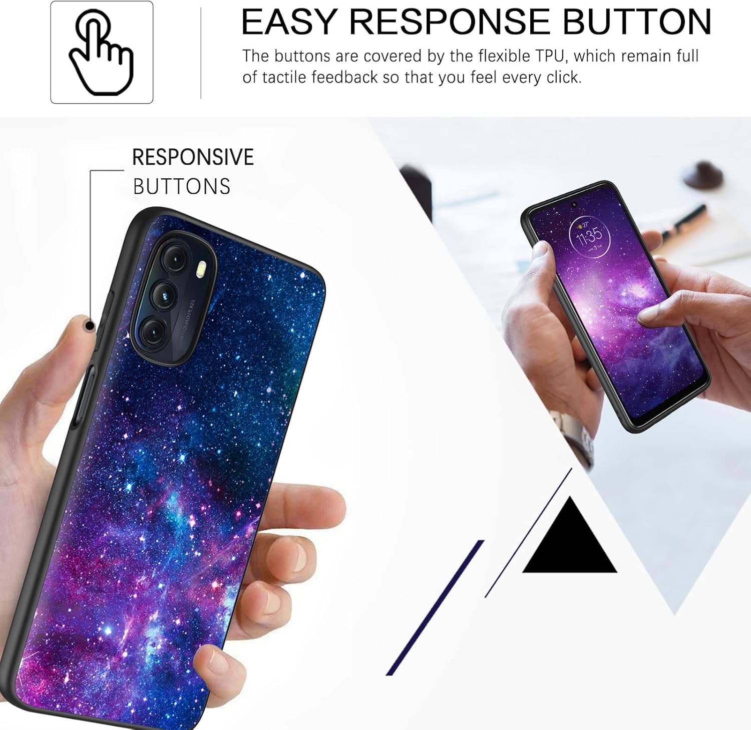 BENTOBEN Moto G 5G 2022 Case, Galaxy Motorola 5G Phone Case, Slim Fit Glow in The Dark Shockproof Drop Protective Hybrid Hard PC Soft TPU Bumper Girl Women Cover for 2022 Moto G 5G Case, Nebula/Galaxy