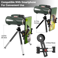 12x50 Monocular Telescope for Smartphone, Monoculars for Adults High Powered HD Compact Handheld Scope Portable Telescope with Phone Adapter & Tripod for Camping Hiking Hunting Travel Bird Watching