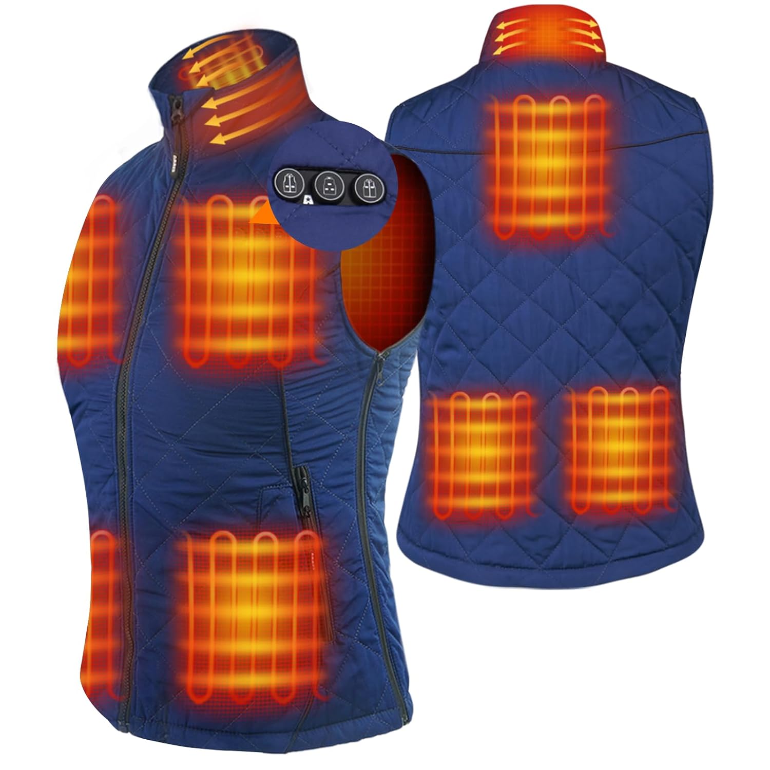 ARRIS Heated Vest for Women, Size Adjustable 7.4V Electric Warm Vest 8 Heating Panels with Battery Pack