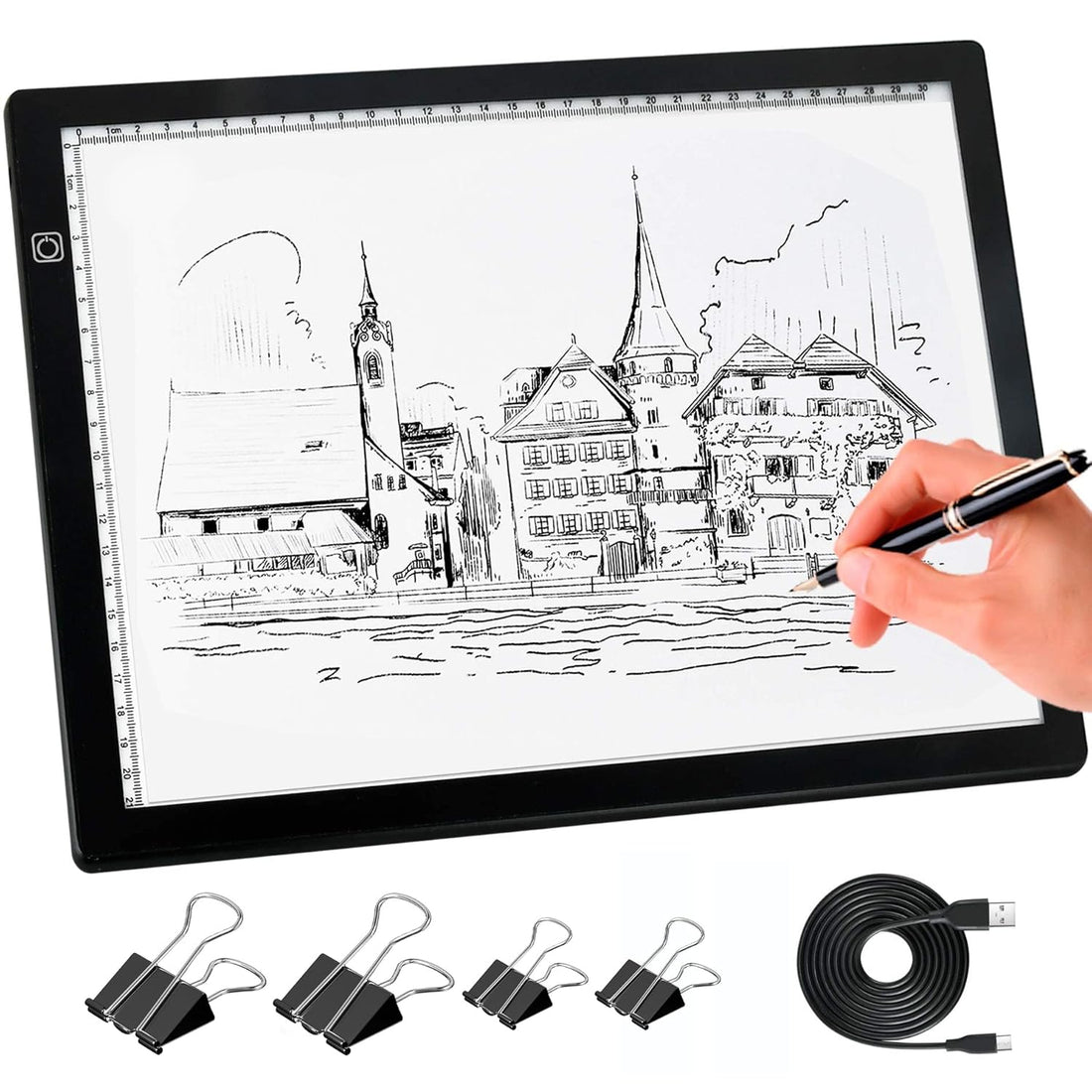 A4 Light Board Portable Tracing Light Box Magnetic Drawing Board Light Drawing Board Light Box For Tracing Sketch Pad Light Drawing Pad Light Table Cricut Light Pad Light Tablet For Tracing, Sketching